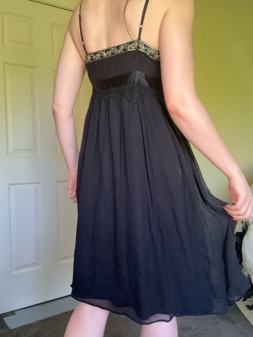 Rare Banana Republic Beaded Black Midi Cocktail Dress - 10 - Picture 14 of 14